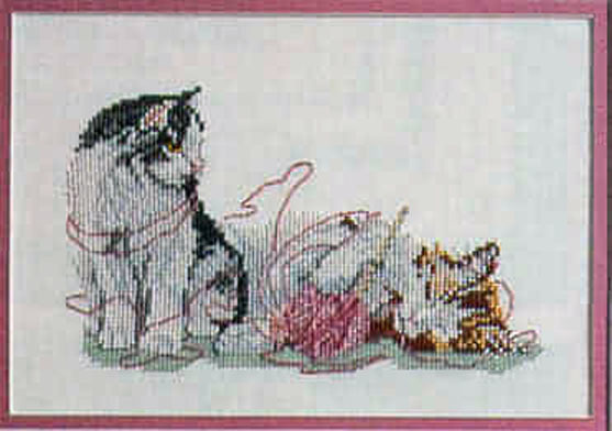 Схема вышивания крестом - Котята с нитками
